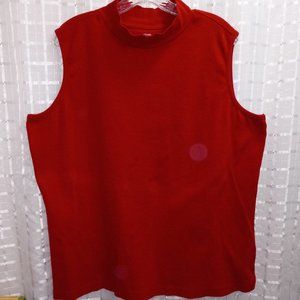 CJ Banks Mock Turtleneck Top 2X Red